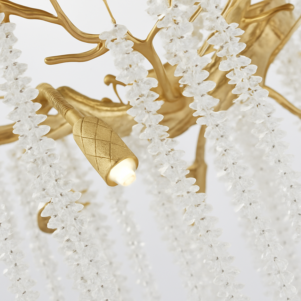 lustre en cristal rond de luxe pour intérieur élégant