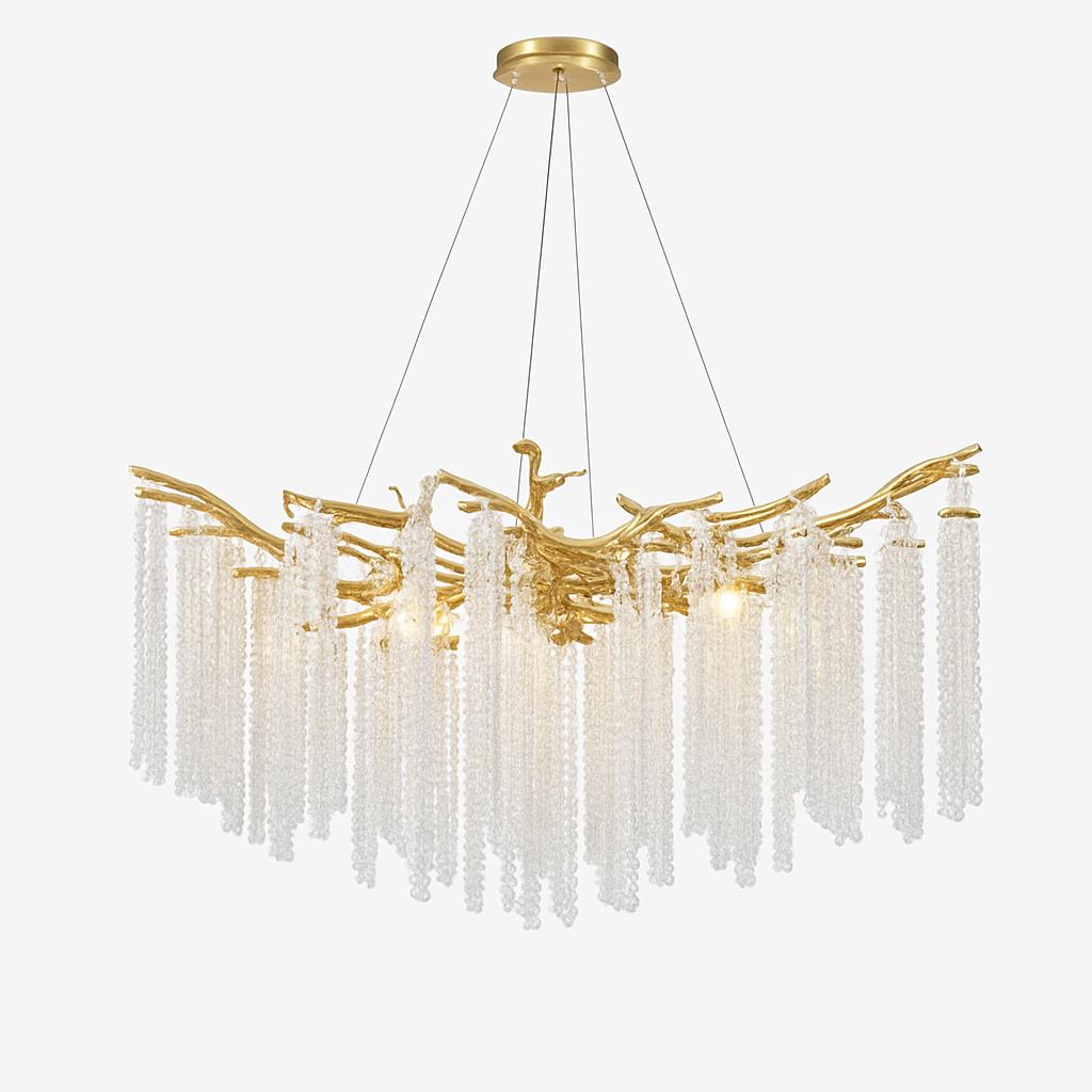 lustre en cristal rond de luxe pour intérieur élégant