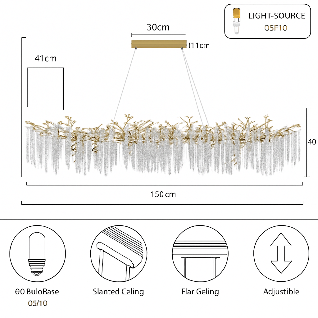lustre en cristal rond de luxe pour intérieur élégant