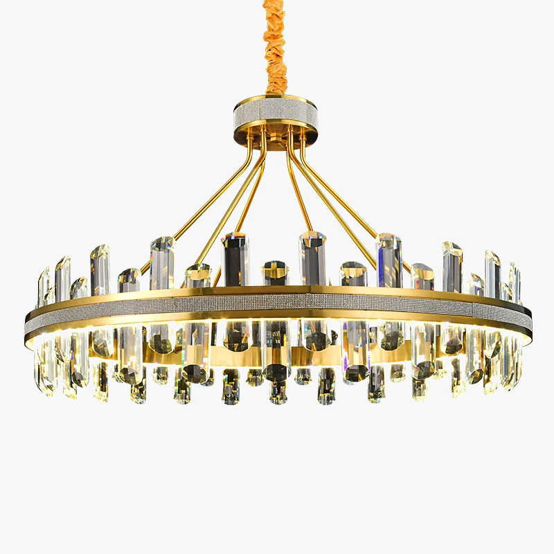 lustre en cristal rond design postmoderne pour un intérieur créatif