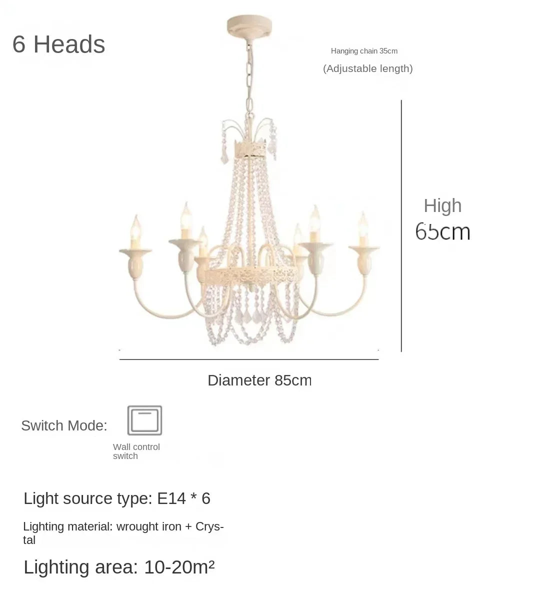 lustre en cristal style français pour chambre de princesse