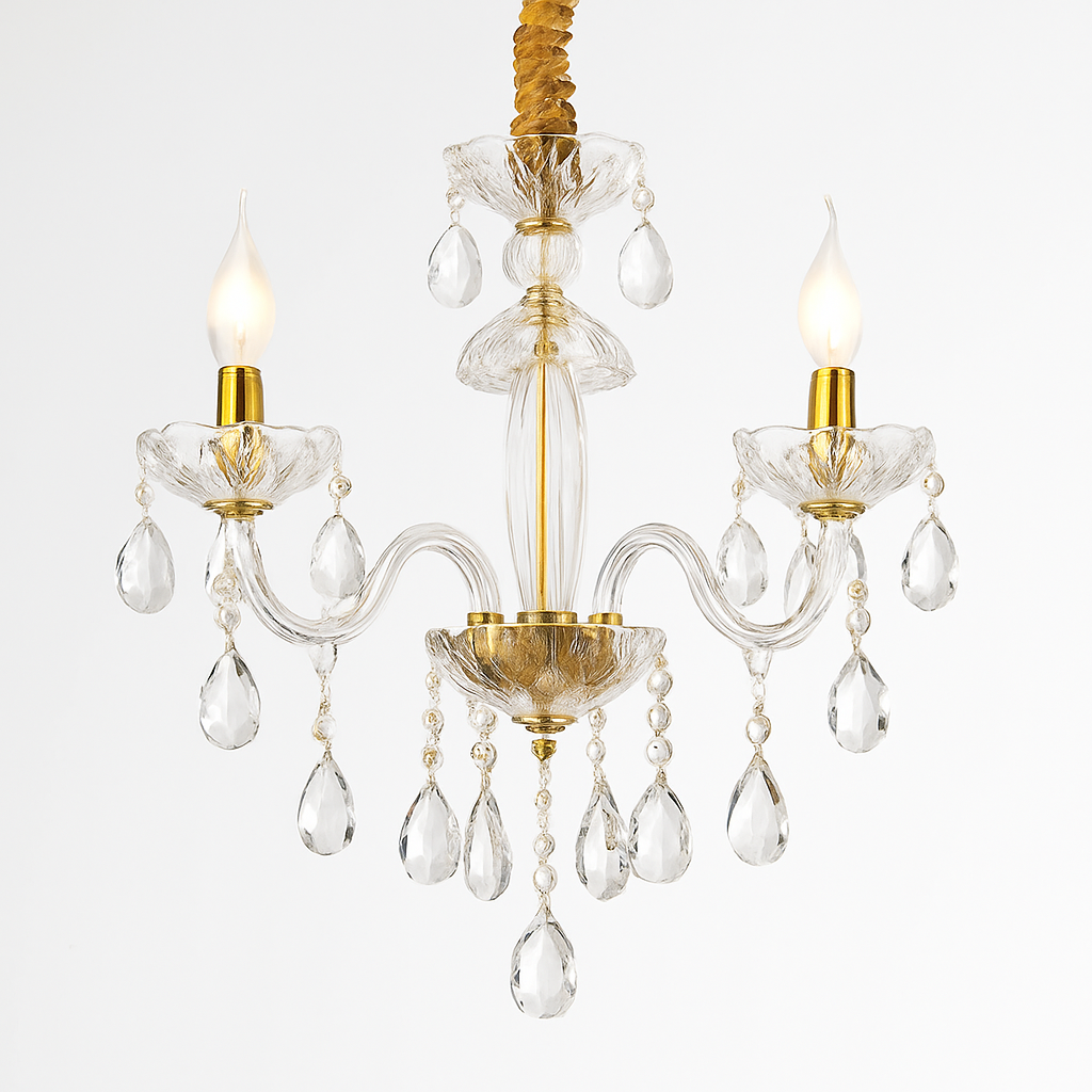 lustre en cristal transparent européen pour un éclairage luxueux