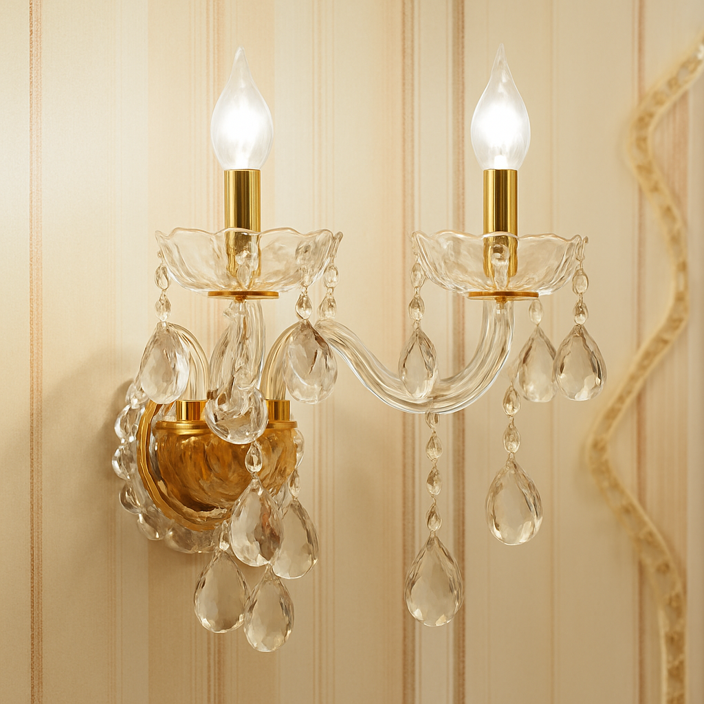 lustre en cristal transparent européen pour un éclairage luxueux