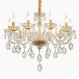 lustre en cristal transparent européen pour un éclairage luxueux