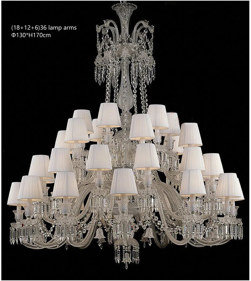 lustre en cristal transparent pour un éclairage élégant et raffiné