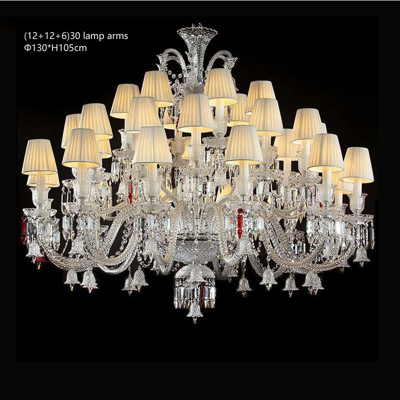 lustre en cristal transparent pour un éclairage élégant et raffiné