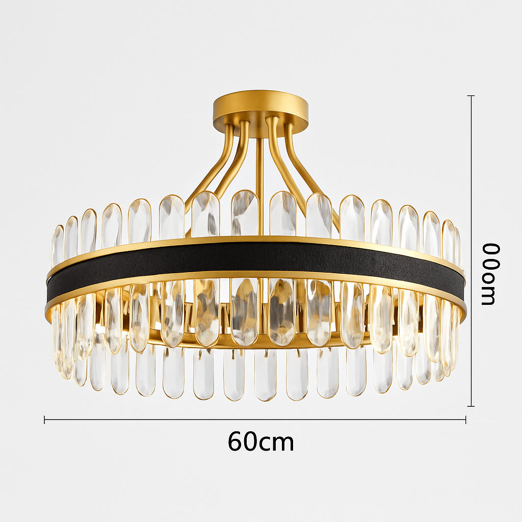 lustre en cuir led cristal luxueux rond suspendu moderne