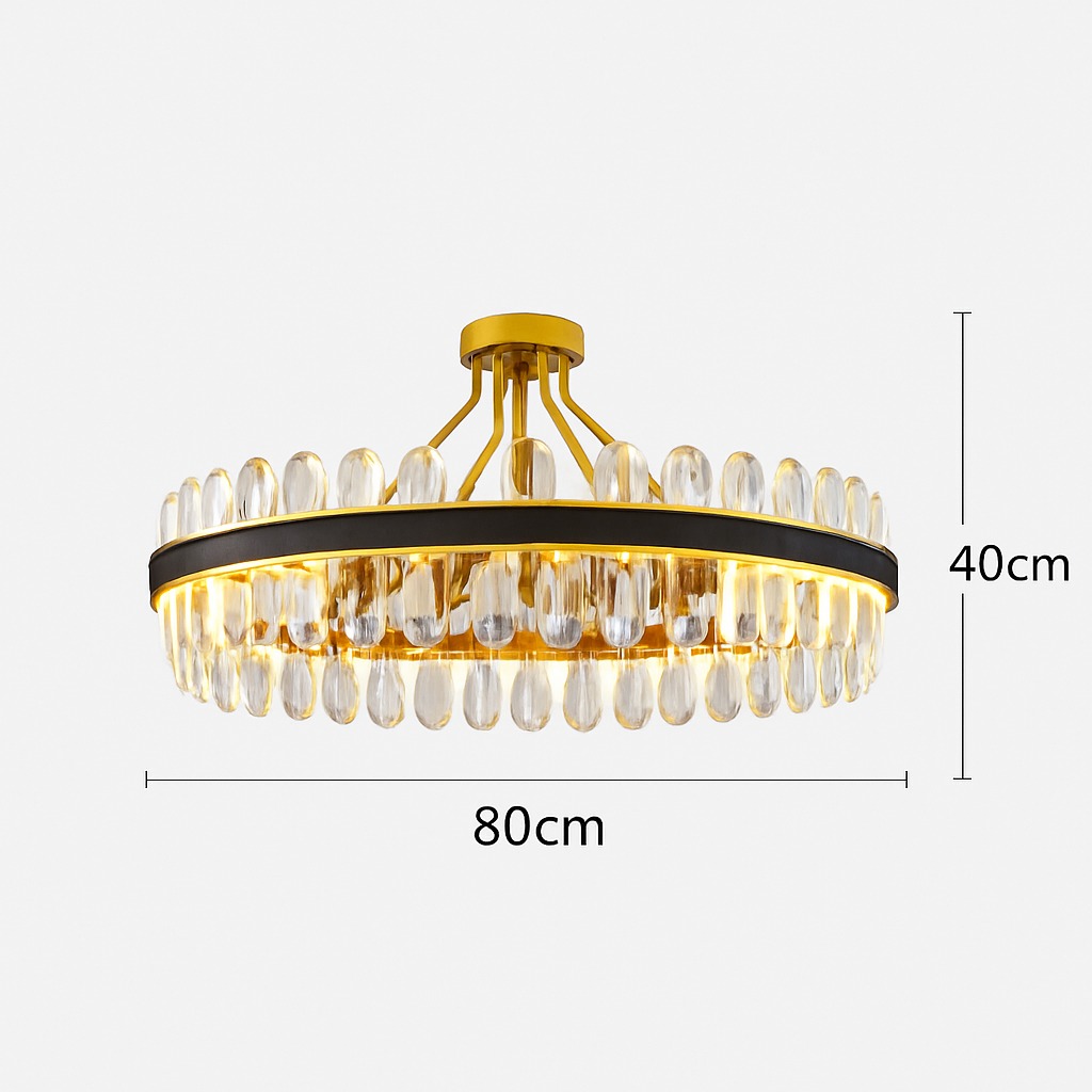 lustre en cuir led cristal luxueux rond suspendu moderne