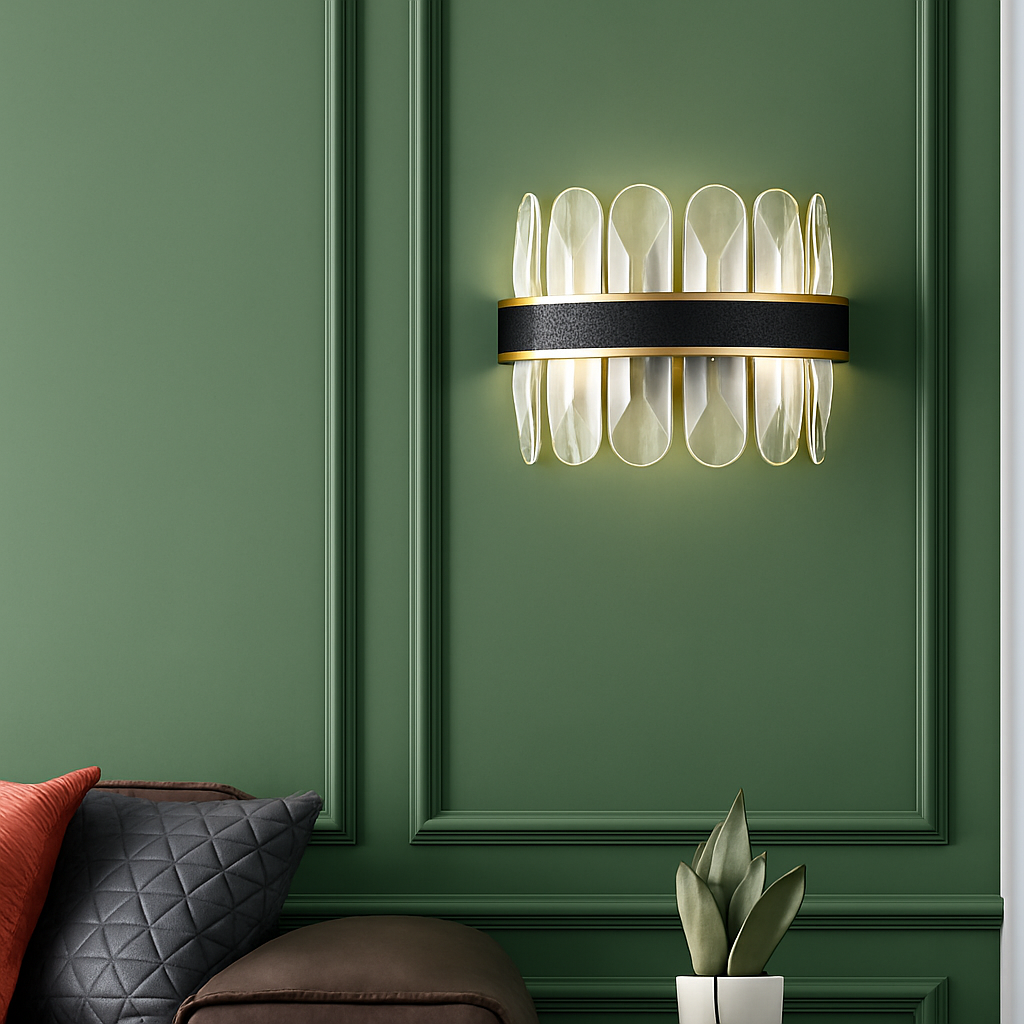 lustre en cuir led cristal luxueux rond suspendu moderne