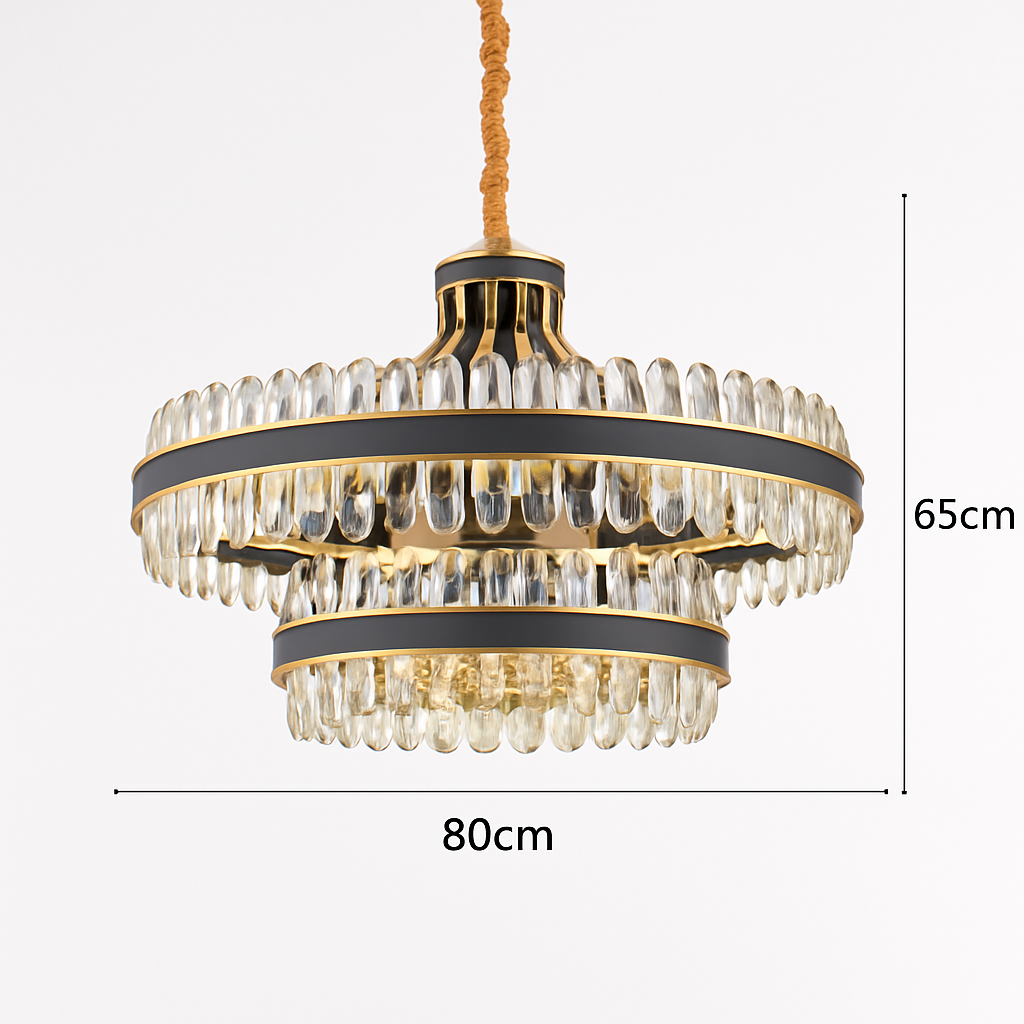 lustre en cuir led cristal luxueux rond suspendu moderne