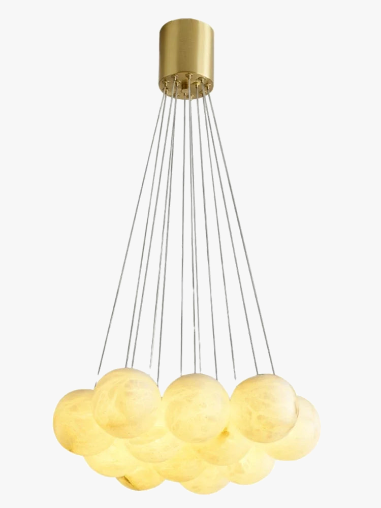 lustre en cuivre de luxe avec marbre naturel espagnol pour décoration moderne
