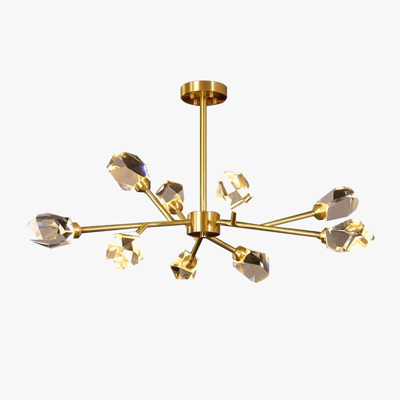 lustre en cuivre et cristal pour une ambiance élégante
