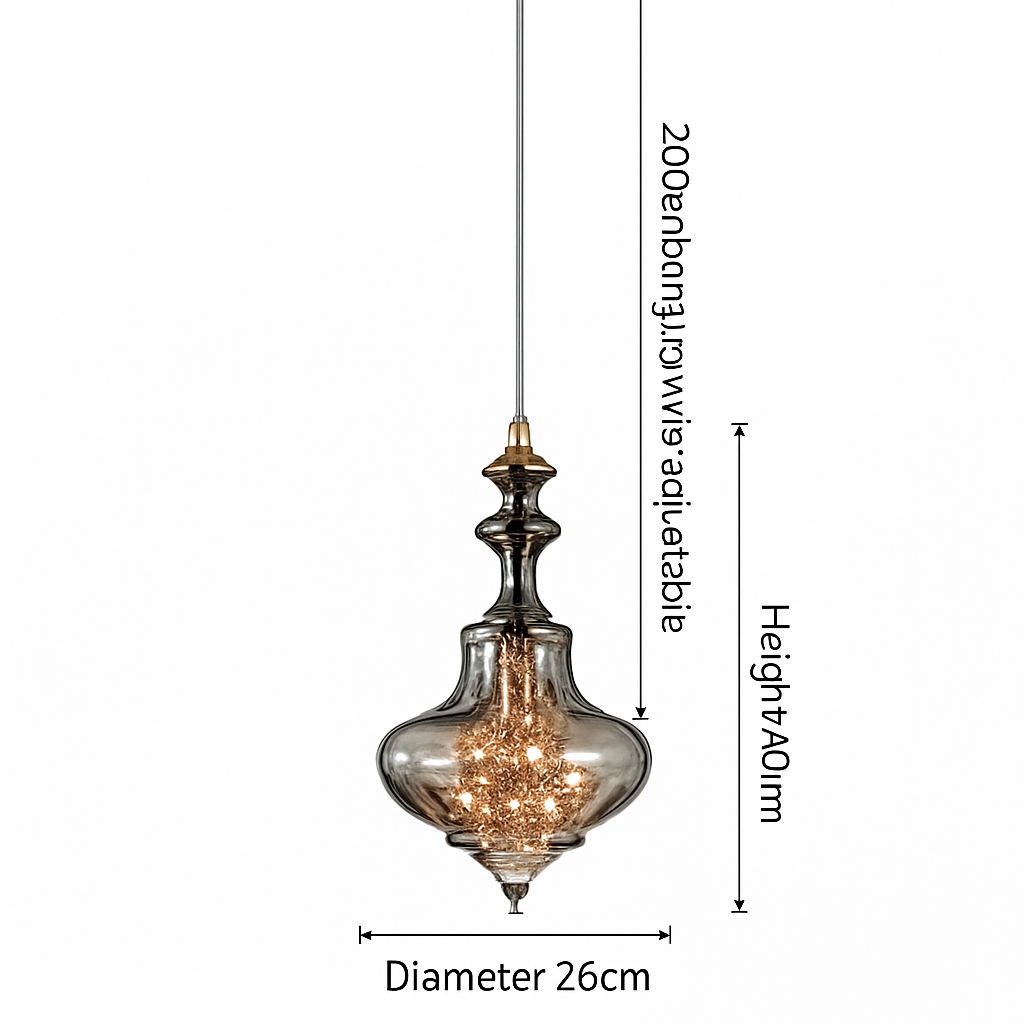 lustre en cuivre moderne avec cristal et éclairage led