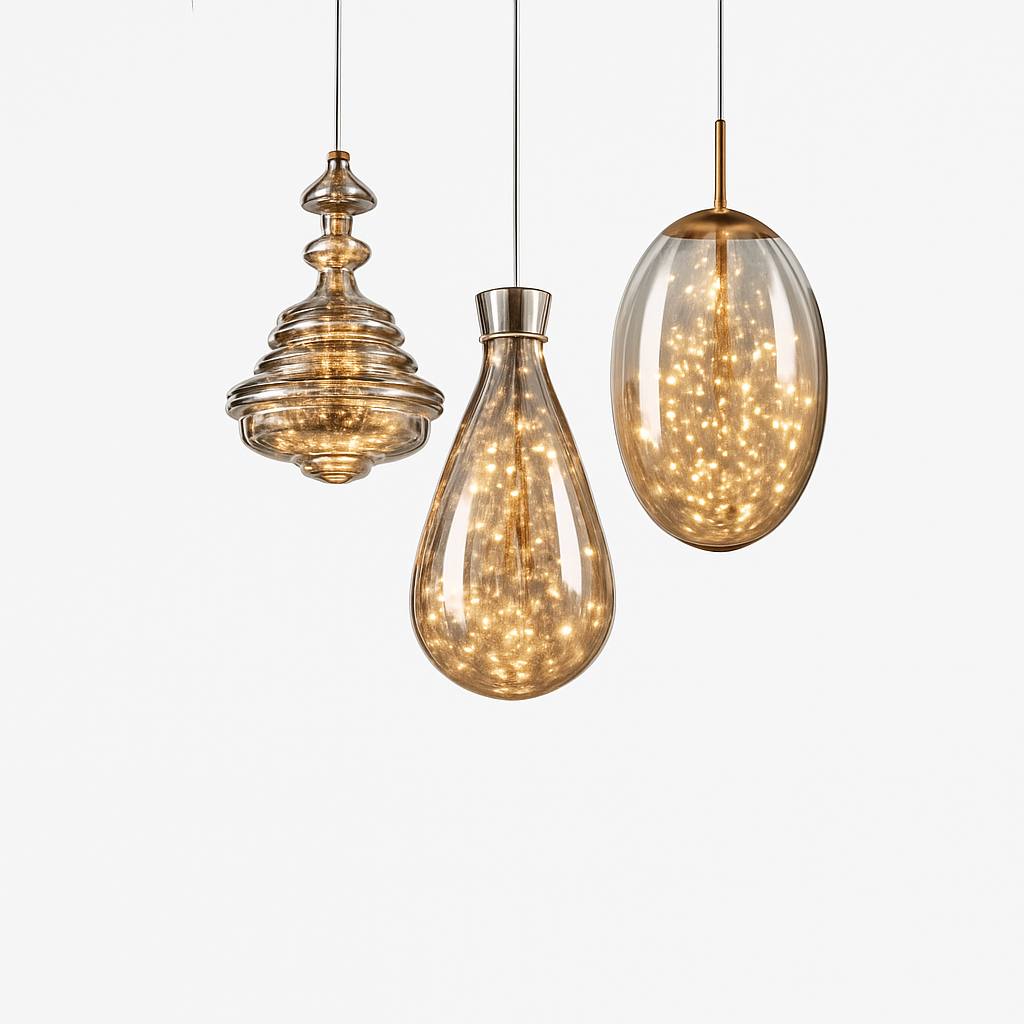 lustre en cuivre moderne avec cristal et éclairage led