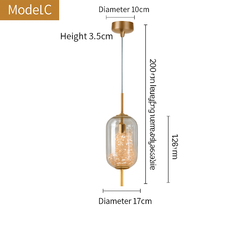 lustre en cuivre moderne avec cristal et éclairage led