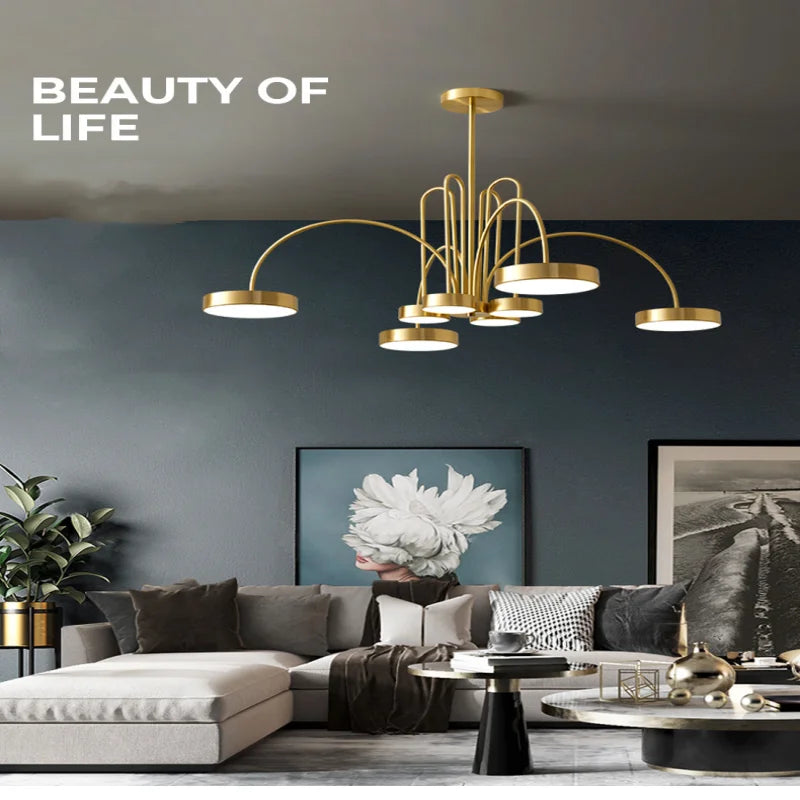 lustre en cuivre moderne style nordique pour ambiance chic