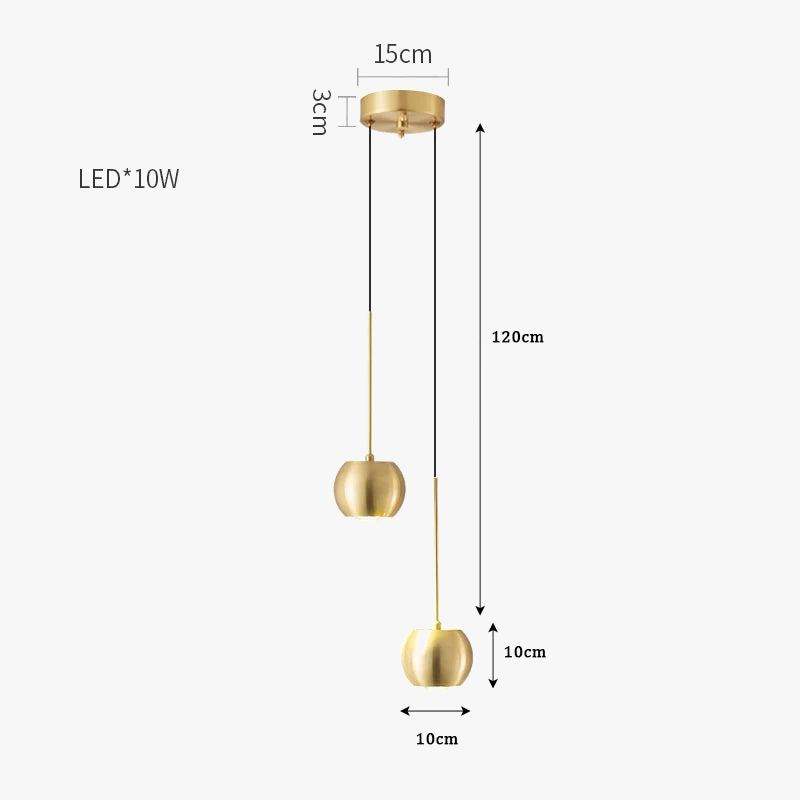 lustre en cuivre simple projecteur suspendu atmosphère lumineuse