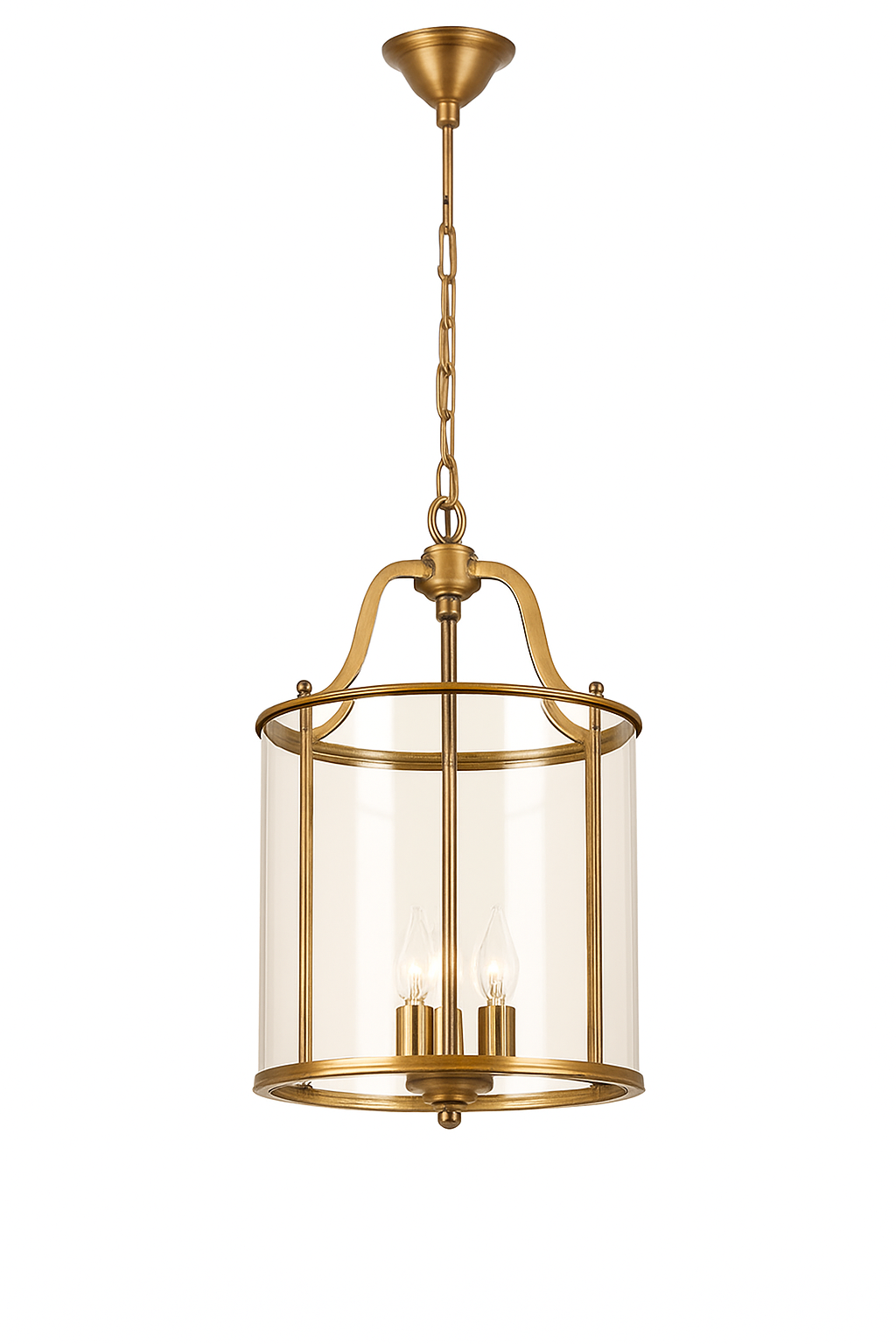 lustre en cuivre style vintage américain avec cage à oiseaux