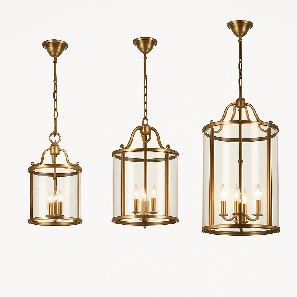 lustre en cuivre style vintage américain avec cage à oiseaux
