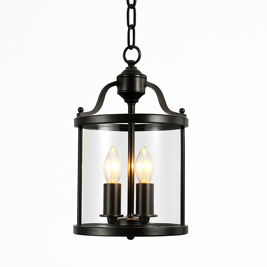 lustre en cuivre style vintage américain avec cage à oiseaux