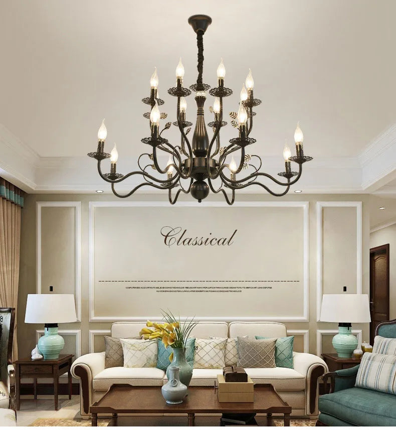 lustre en fer forgé rétro pour intérieur élégant