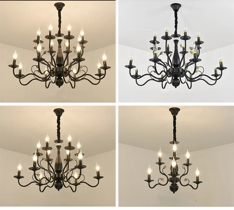 lustre en fer forgé rétro pour intérieur élégant