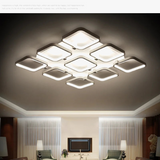 lustre en fer à led avec abat-jour rectangulaire moderne