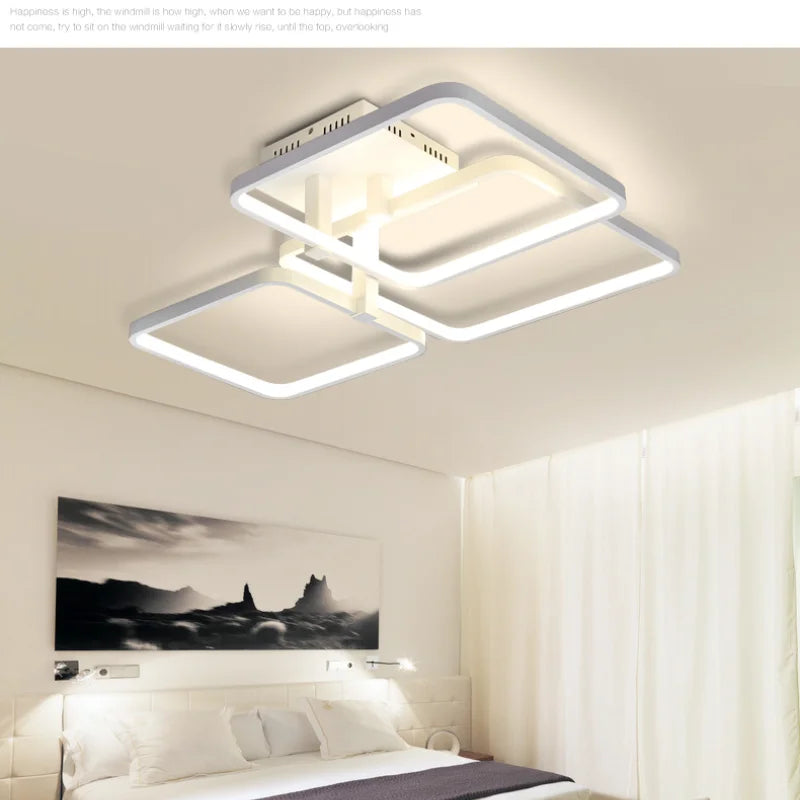 lustre en fer à led avec abat-jour rectangulaire moderne