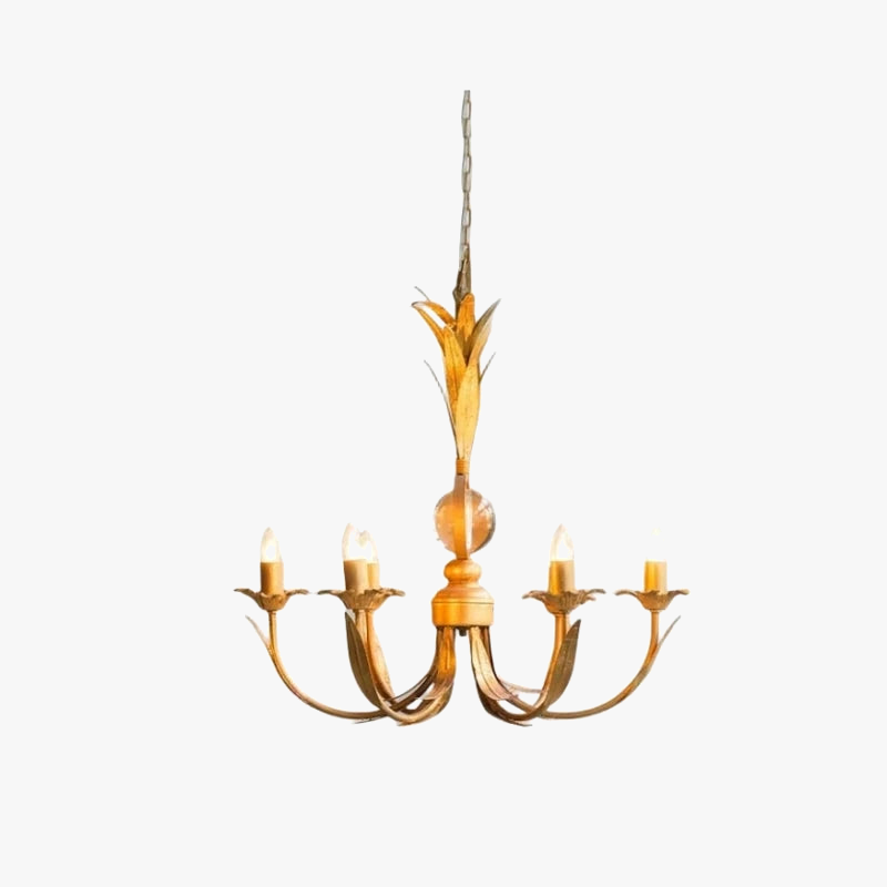 lustre en fer vintage rétro à 6 bras pour éclairage nostalgique