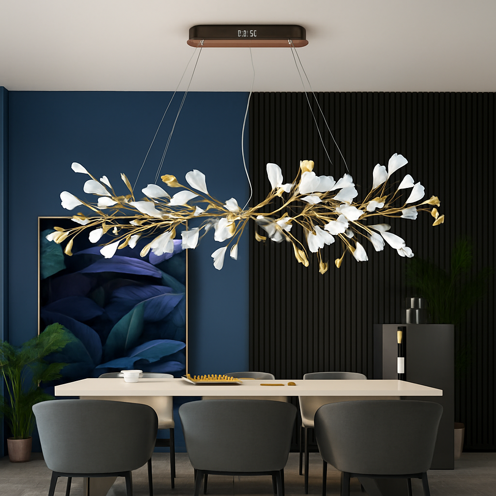 lustre en feuille de ginkgo pour décoration intérieure