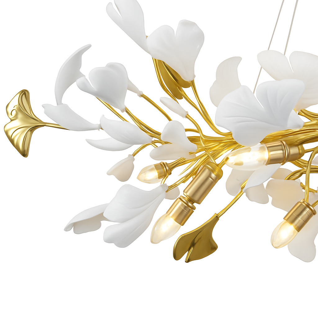 lustre en feuille de ginkgo pour décoration intérieure