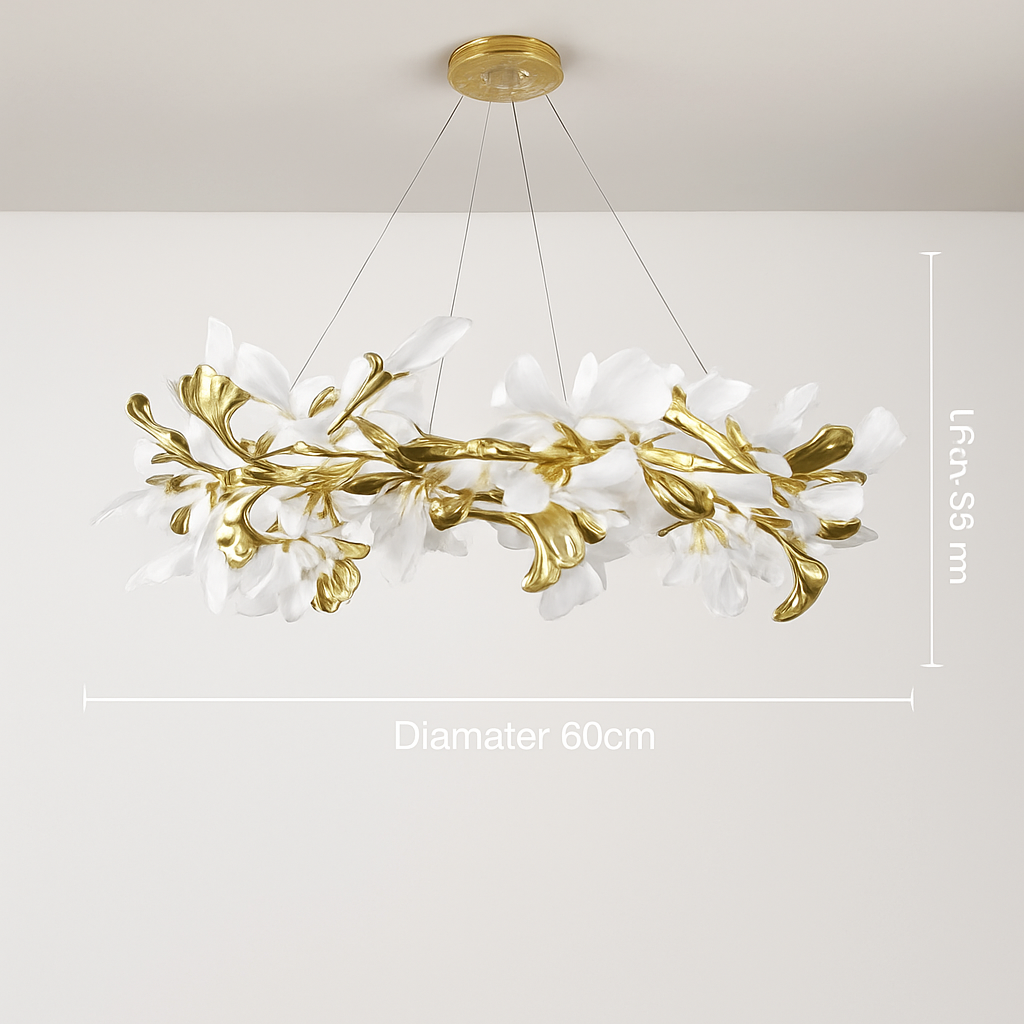 lustre en feuille de ginkgo pour décoration intérieure