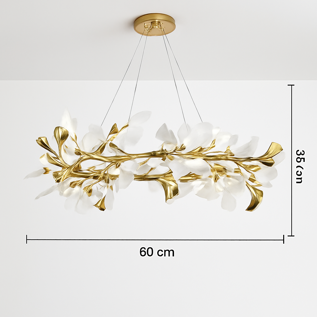 lustre en feuille de ginkgo pour décoration intérieure