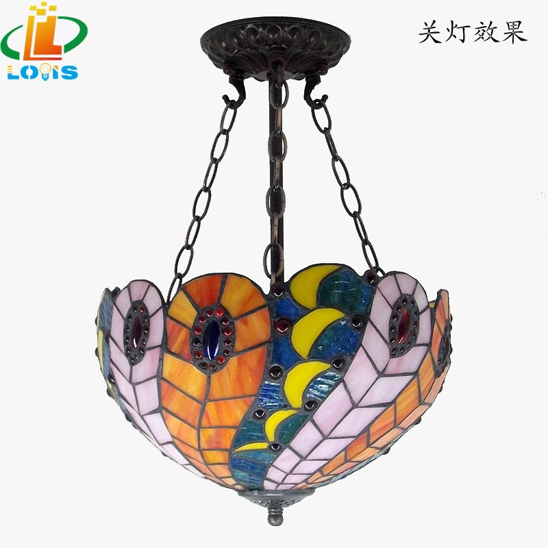 lustre en forme de queue de paon pour décoration antique européenne