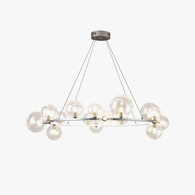 lustre en métal avec boule en verre pour décoration intérieure