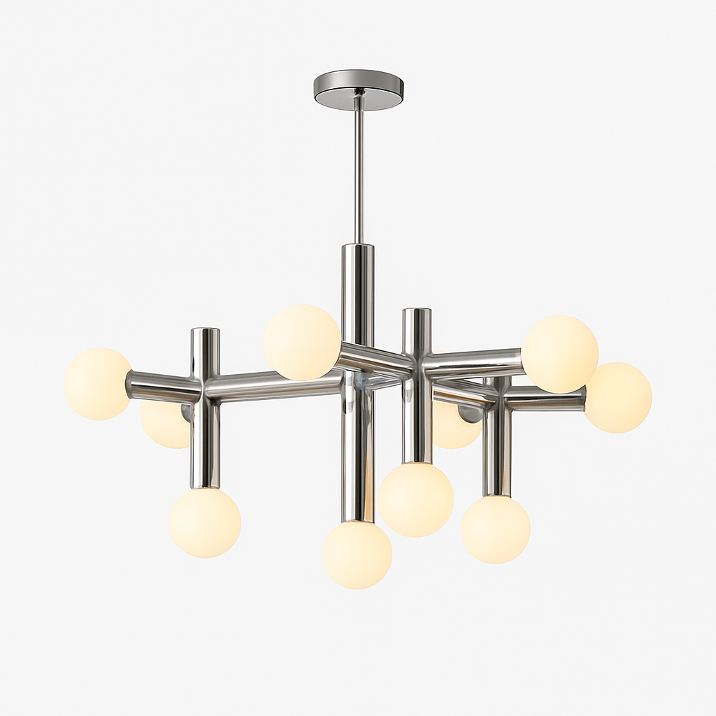 lustre en métal chrome style designer art décor
