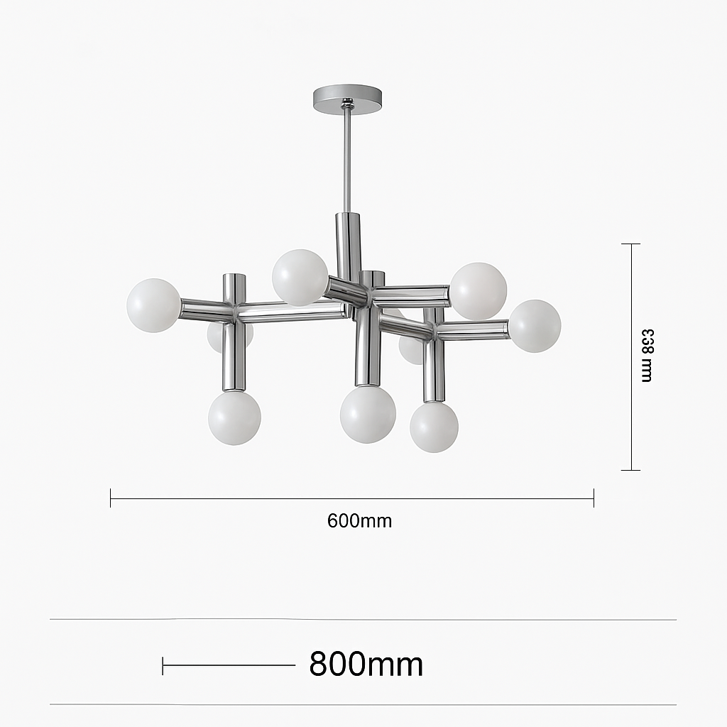 lustre en métal chrome style designer art décor