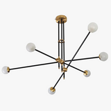 lustre en métal léger avec boules de verre élégant