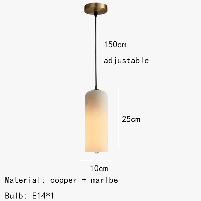 lustre en marbre avec ampoule en cuivre pour éclairage élégant