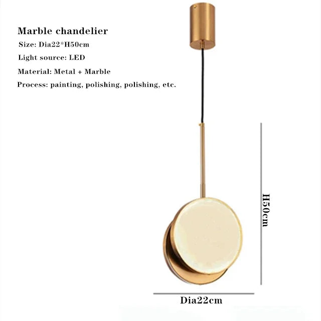 lustre en marbre double face pour décoration intérieure moderne