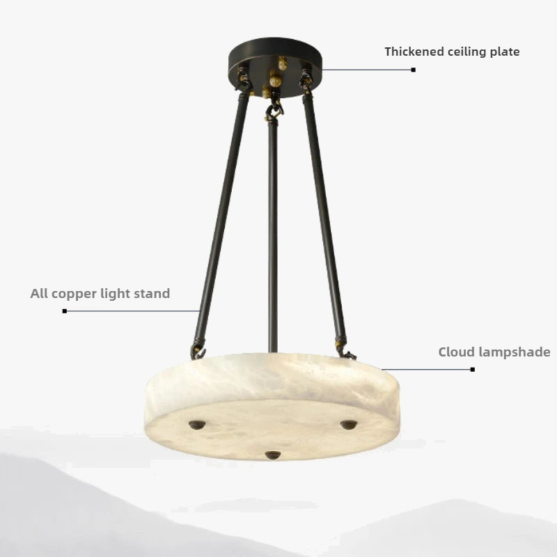 lustre en marbre et cuivre design moderne minimaliste rétro led