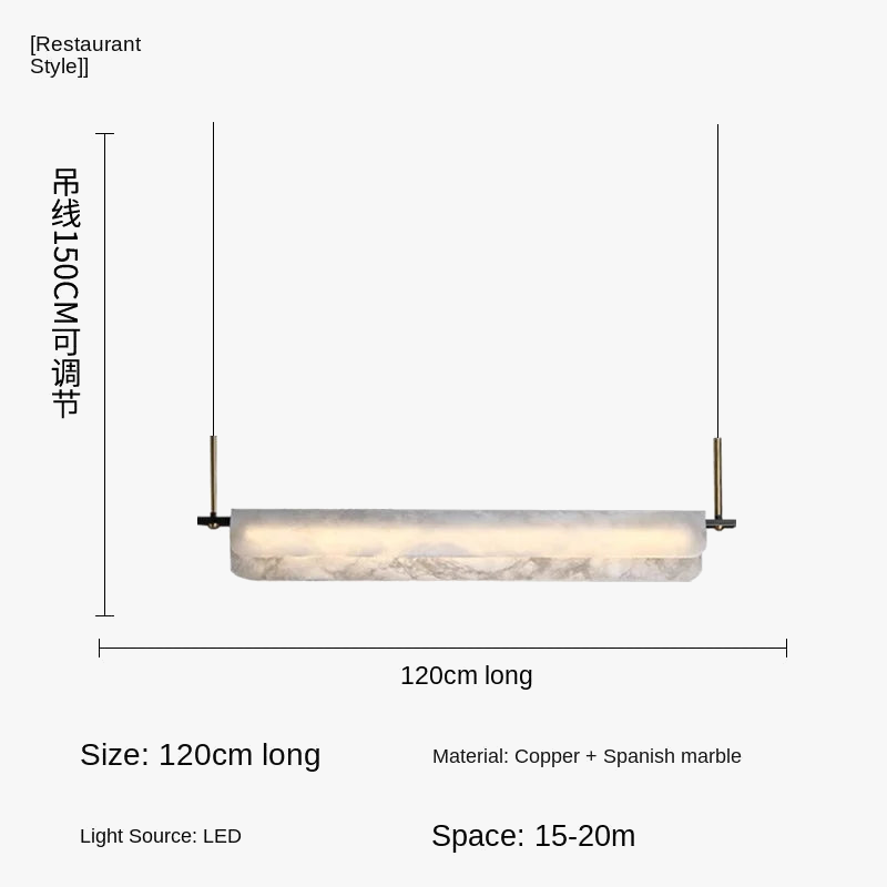 lustre en marbre naturel espagnol et cuivre pour décoration moderne