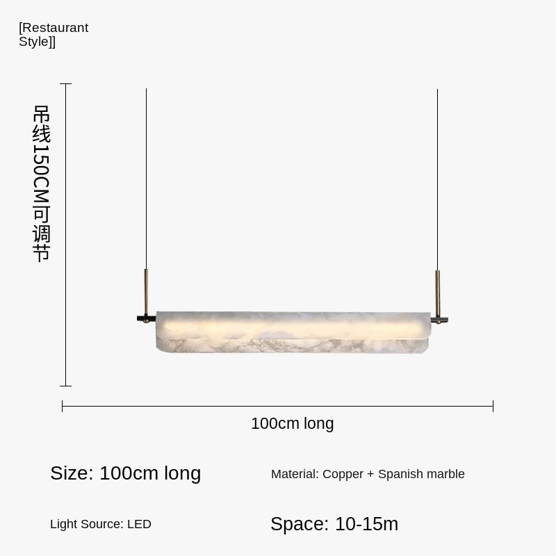 lustre en marbre naturel espagnol et cuivre pour décoration moderne