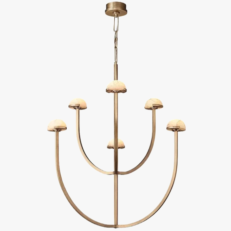 lustre en marbre naturel espagnol style rétro en cuivre et led