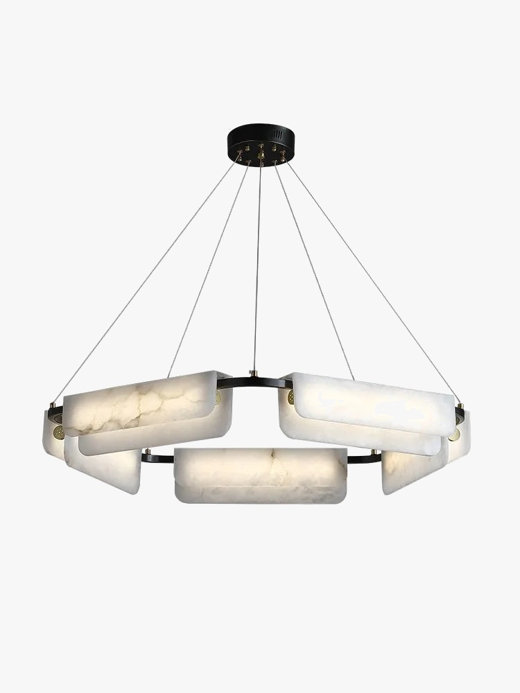lustre en marbre naturel pur et cuivre design lumineux moderne
