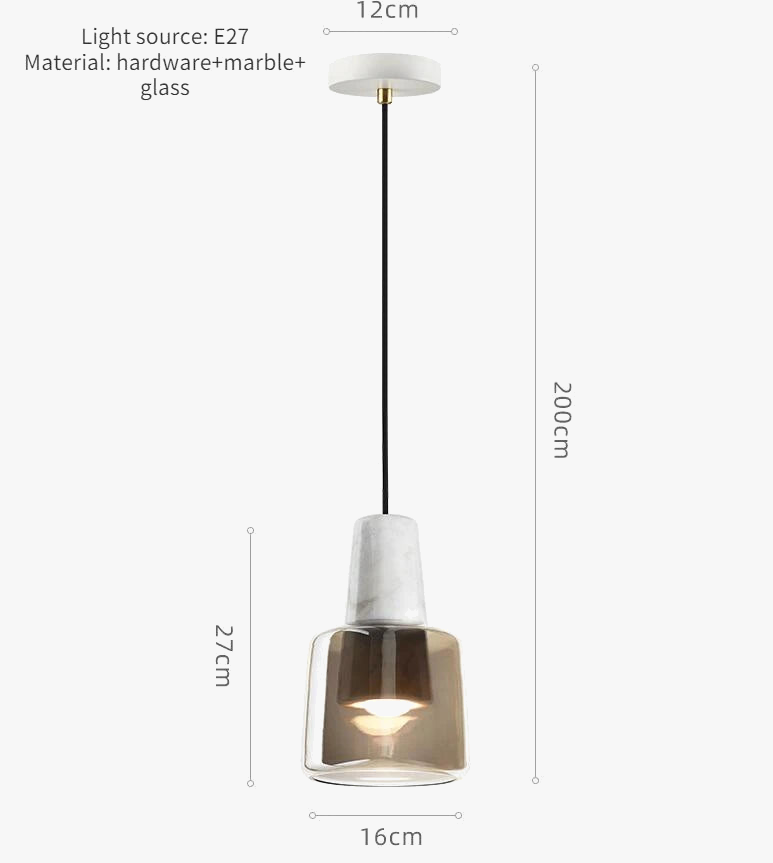 lustre en marbre naturel style nordique pour bar et salon