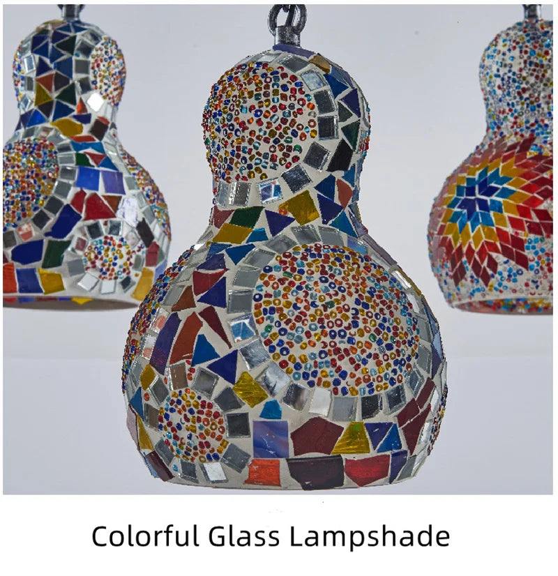 lustre en mosaïque turque fait main style art déco romantique en verre coloré