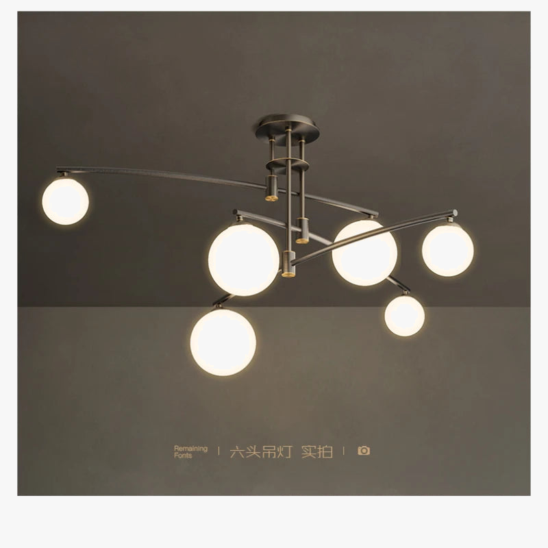 lustre en or avec boule de verre pour éclairage intérieur