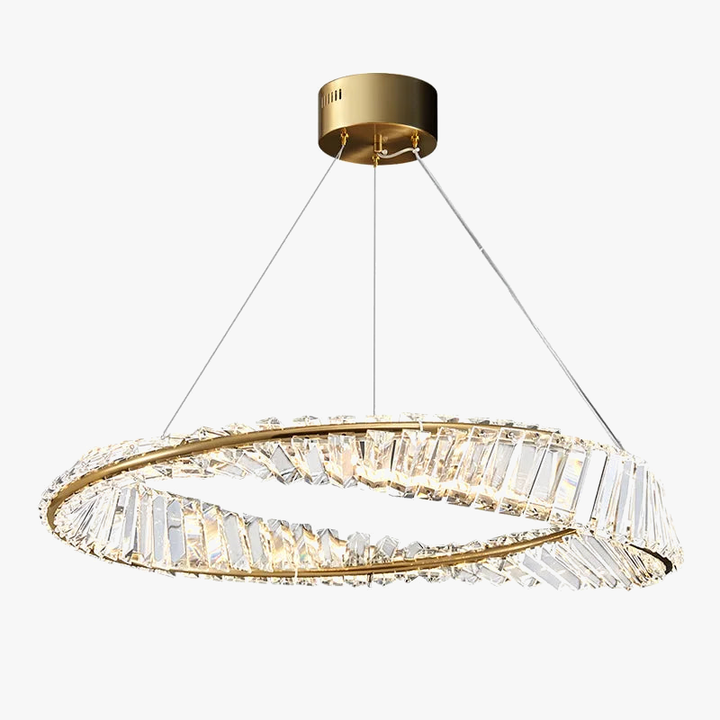 lustre en or de luxe avec éclairage en cristal winfordo