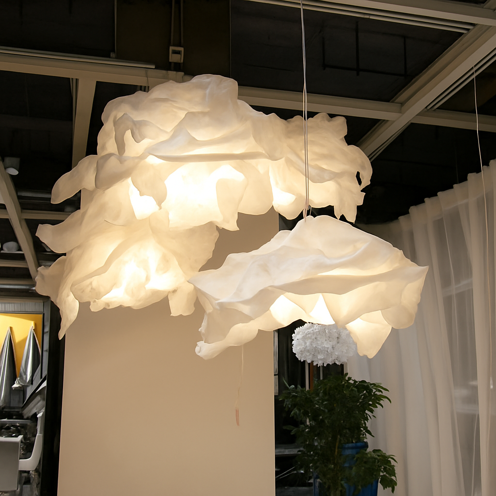 lustre en papier nuage pour décoration intérieure moderne et élégante